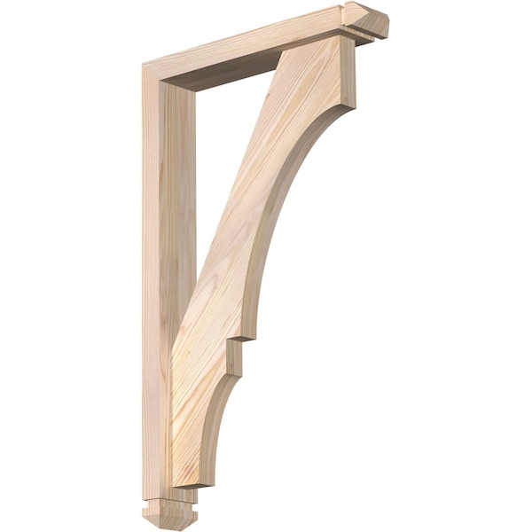 Ekena Millwork Balboa Arts and Crafts Smooth Bracket w/ Offset Brace, Douglas Fir, 3 1/2"W x 18"D x 30"H BKT0402X18X30BOA03SDF - main